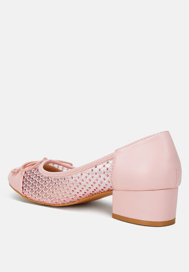 tudum rhinestone detail mesh ballerinas#color_pink