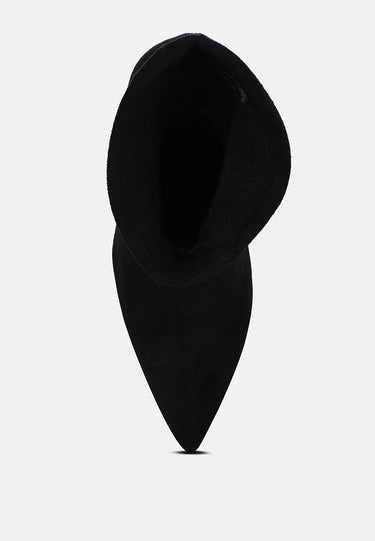 tweeple stiletto boot with a pointed toe#color_black