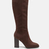zilly knee high faux suede boots#color_brown