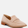 ZOFIA Nude Suede Penny Loafers#color_nude